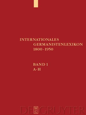 cover image of Internationales Germanistenlexikon 1800-1950